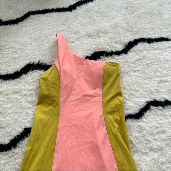 Outdoor Voices One Shoulder Dress in Nectarine/Dijon - Picture 3 of 6
